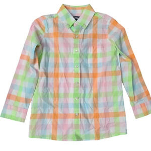 NWT Lands' End Long Sleeve Plaid Youth Shirt